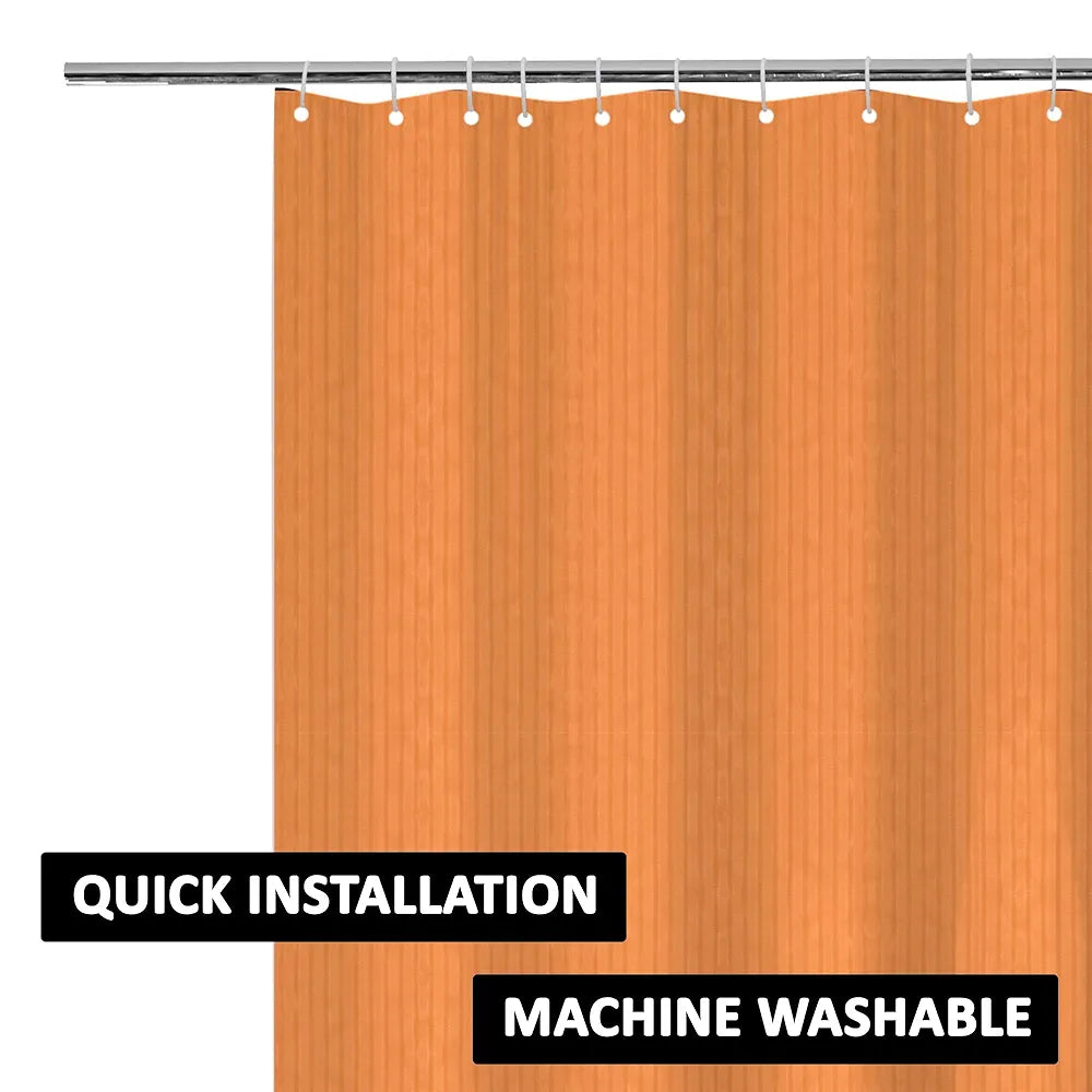 Kuber Industries Shower Curtain | 7 Feet | Bathroom Shower Curtain | AC Curtains | PVC Waterproof Window Curtain | Curtains for Bathtub | 8 Rings Curtain | Lining | Golden